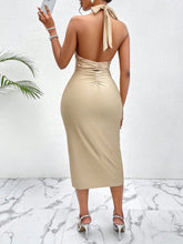 SXY Sexy Women's Deep V-Neck Halter Sleeveless Dress